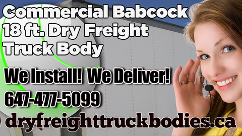 Dry Freight Truck Body, Commercial Babcock, 18 ft., Dry Freight Truck Body Sales Toronto.