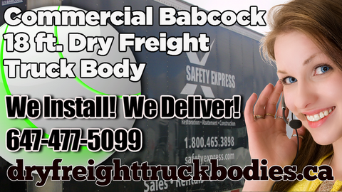 Dry Freight Truck Body, Commercial Babcock 14 ft., Dry Freight Truck Body Sales Toronto Ontario.